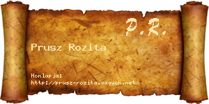 Prusz Rozita névjegykártya